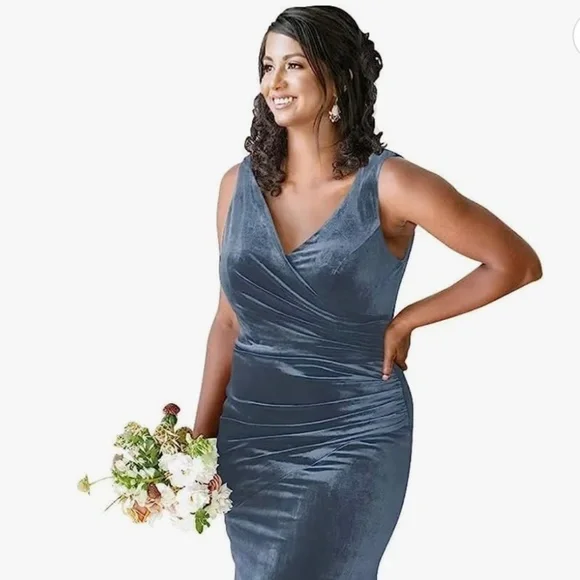 Dresses | Dusty Blue Mermaid Bridesmaid Dress | Poshmark Dresses | Dusty Blue Mermaid Bridesmaid Dress | Poshmark